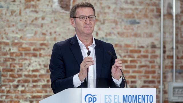 Alberto Núñez Feijóo, este viernes en un acto en Madrid.