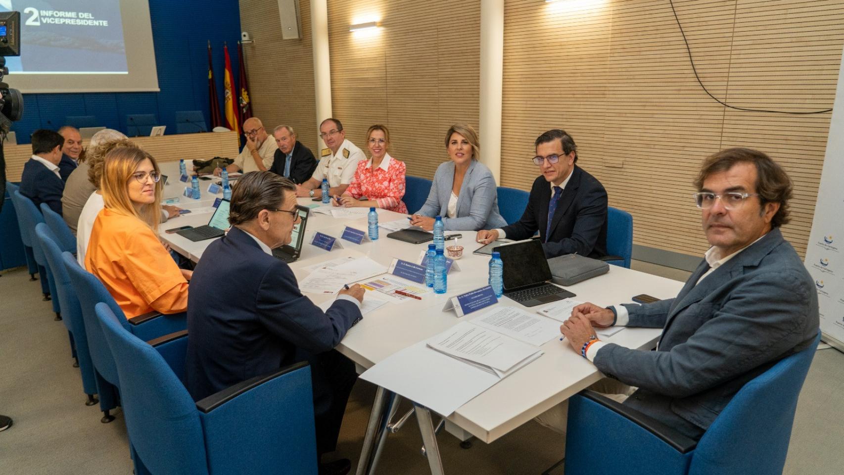 El Consejo de Administración del puerto de Cartagena, este viernes, en la sesión donde se han aprobado las cuentas anuales de 2022.