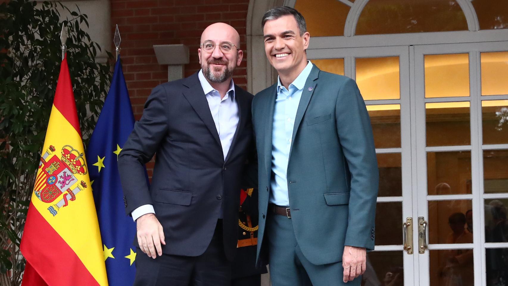 Charles Michel y Pedro Sánchez en La Moncloa