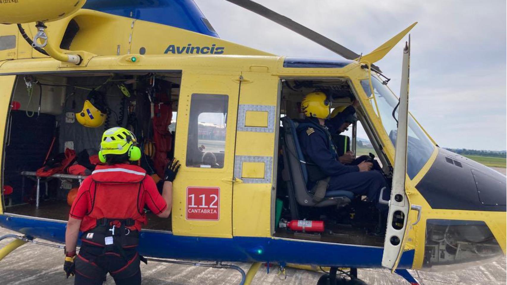 Un helicóptero del 112 de Cantabria
