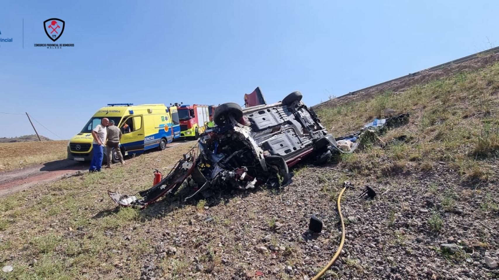 Así quedó el vehículo tras el accidente de tráfico.
