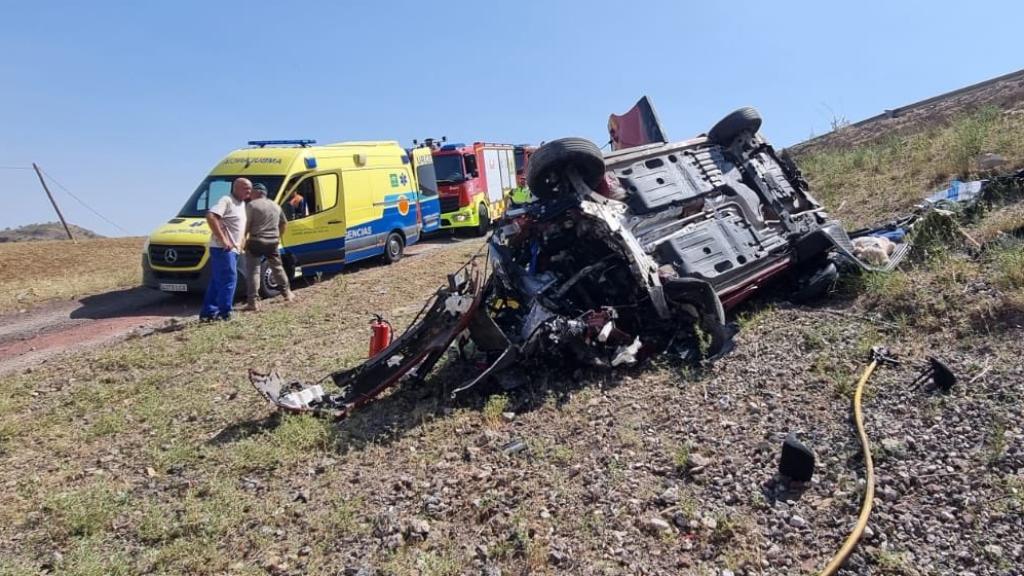 Así quedó el vehículo tras el accidente de tráfico.