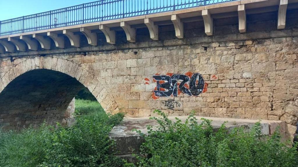 Pintada en el Puente Árabe de Guadalajara. Foto: CMM