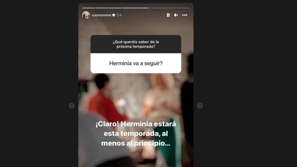 Imagen de un story de la cuenta oficial de 'Cuéntame' en Instagram.