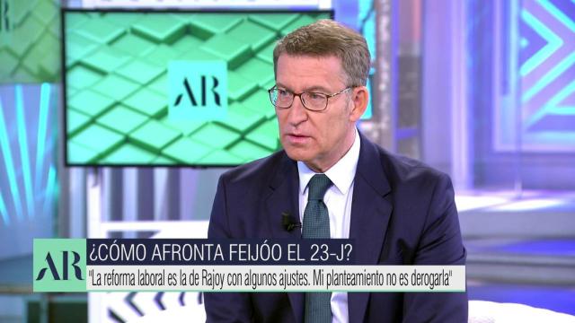 Alberto Núñez Feijóo, líder del PP, este lunes en el programa de Ana Rosa.