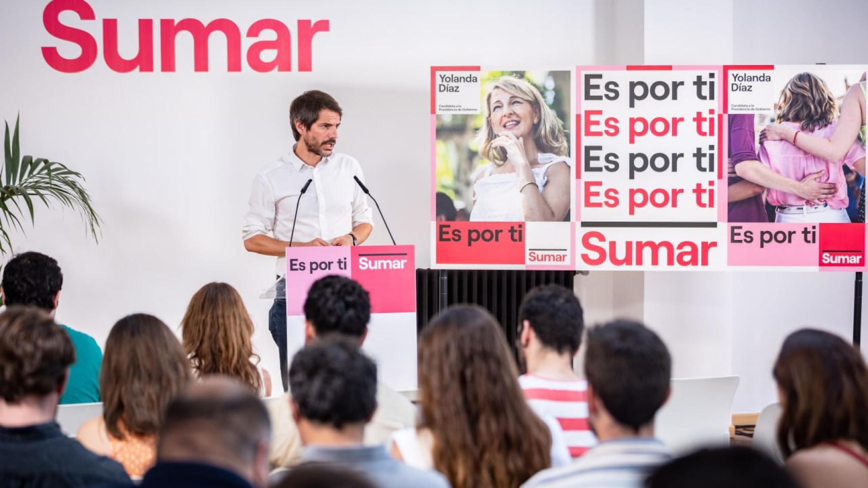 Ernest Urtasun en la presentación de la campaña electoral de Sumar.