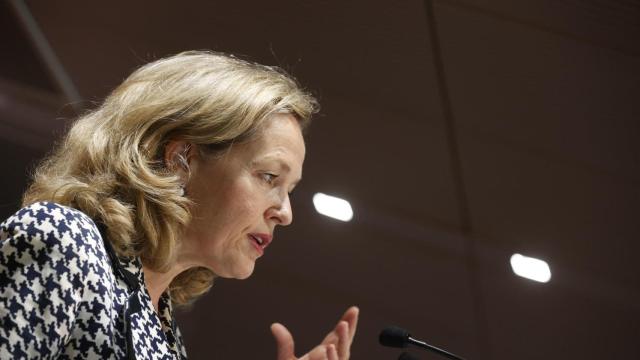 Nadia Calviño, vicepresidenta primera del Gobierno, durante la conferencia sobre la lucha contra el blanqueo de capitales y la financiación del terrorismo del pasado viernes.