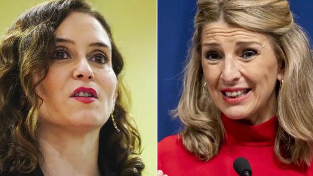 Díaz Ayuso y Yolanda Díaz en un fotomontaje.