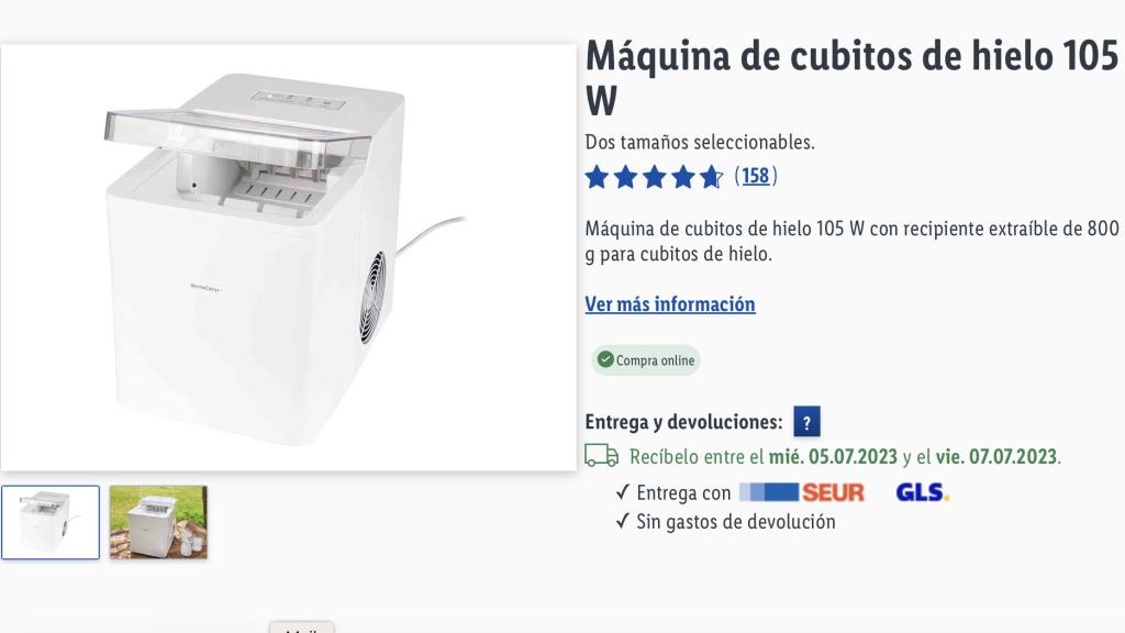 Máquina de cubitos de hielo.