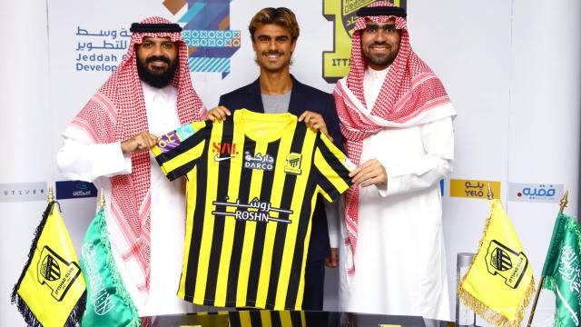 Jota, ex del Real Valladolid, en su presentación con el Al-Ittihad de Arabia Saudí