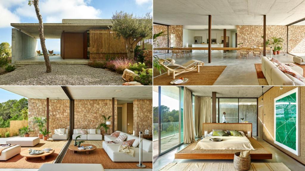 Diferentes espacios de la casa en la que se ha alojado Maluma en Ibiza.