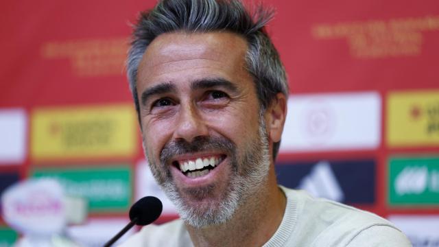 Jorge Vilda, en rueda de prensa con la selección española de fútbol femenino