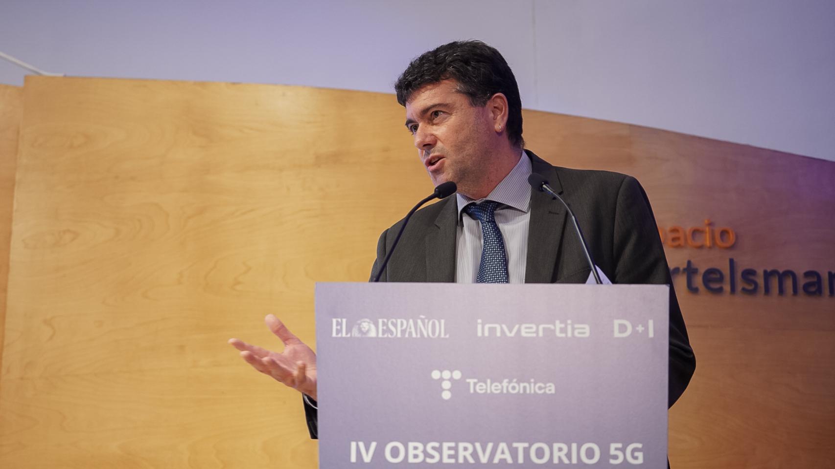 Matías González, secretario general de Telecomunicaciones y Ordenación de los Servicios de Comunicación Audiovisual del Ministerio de Asuntos Económicos y Transformación Digital, durante su intervención en la clausura de la la primera jornada del IV Observatorio 5G 'La tecnología en la encrucijada entre el 5G y la inteligencia artificial'.