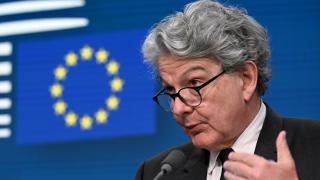 El comisario de Mercado Interior, el francés Thierry Breton, durante una rueda de prensa