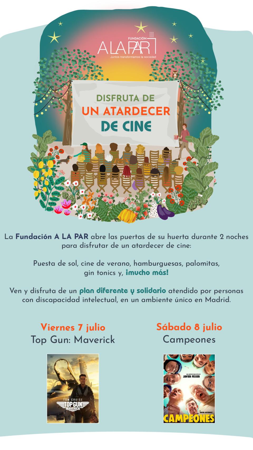 Cartelera del cine de verano.