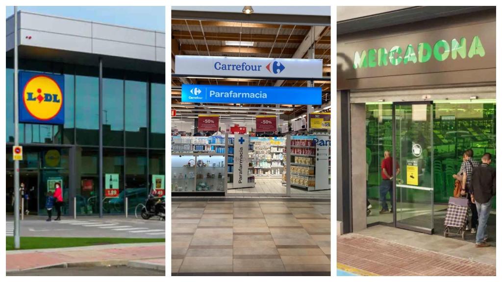 Diferentes supermercados.