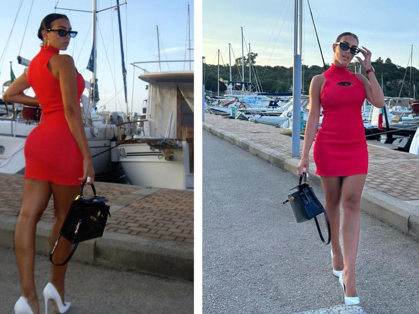 La modelo española luce su 'outfit' en Cerdeña.