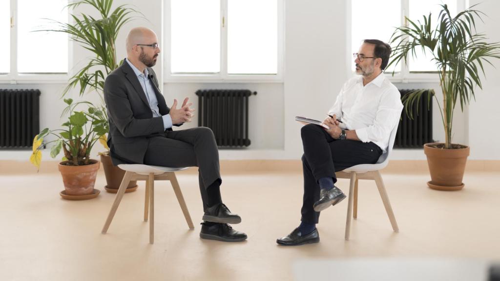 Un momento de la entrevista.