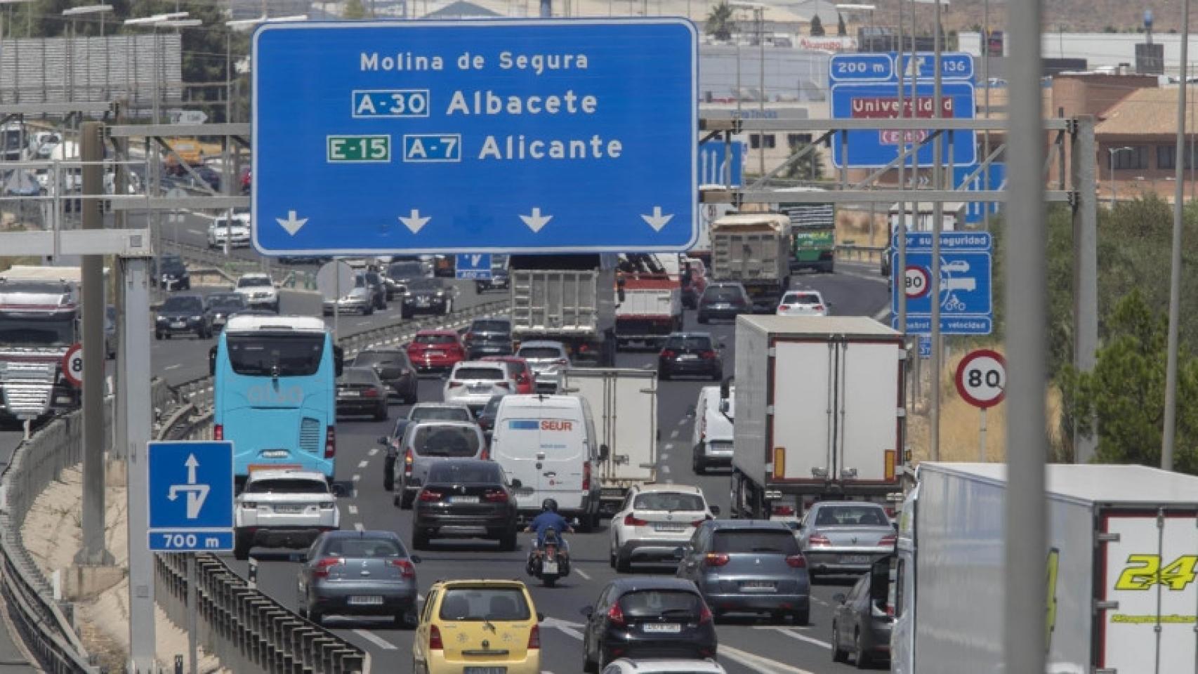 La autovía A-30 a su paso por Murcia, en imagen de archivo.