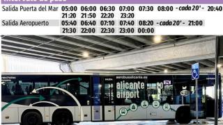 El bus de Vectalia con el horario.