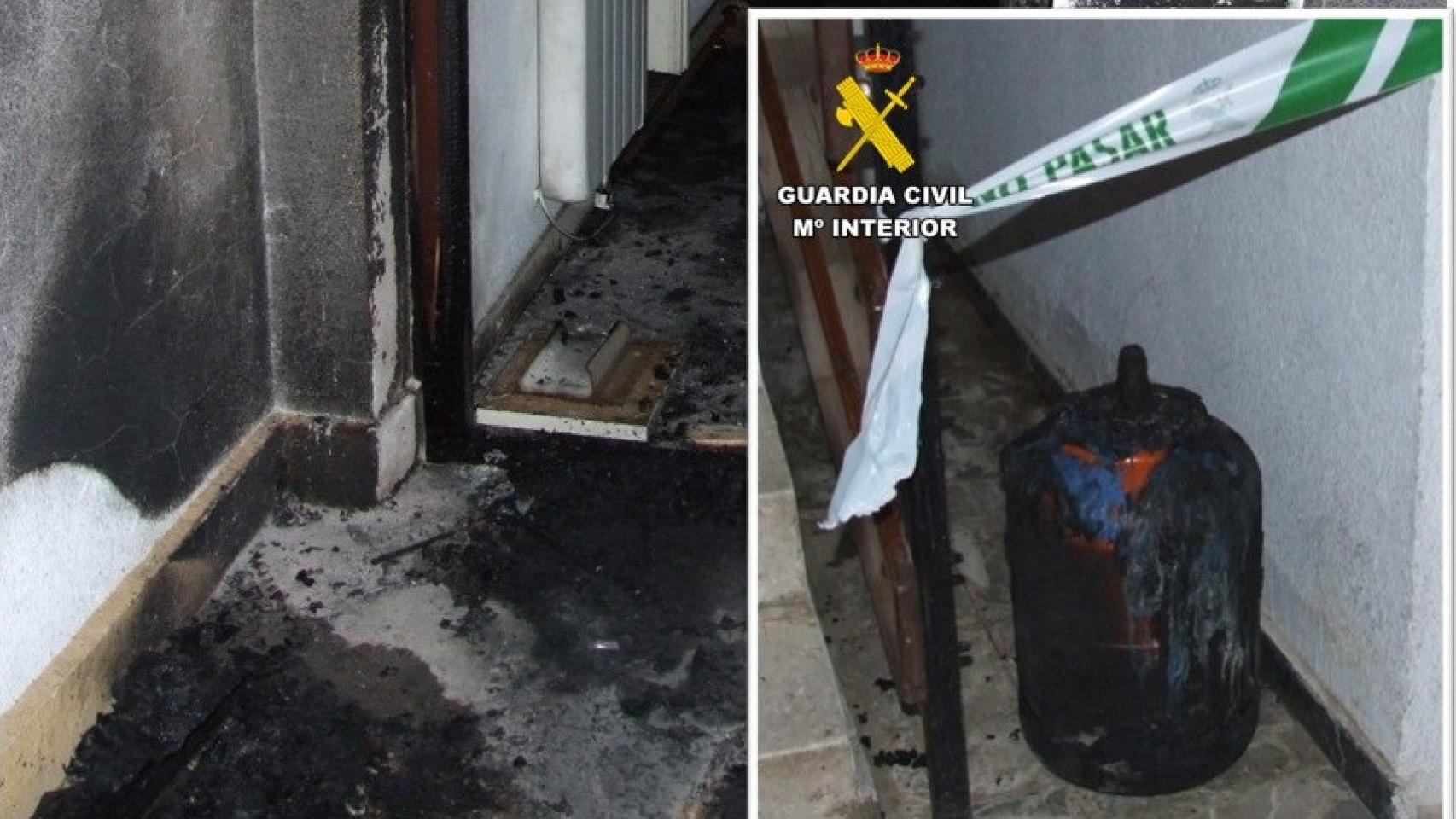 Imagen del incendio intencionado en la provincia de Burgos