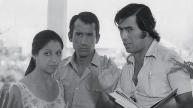 José Sacristán y Mario Vargas Llosa durante el rodaje de 'Pantaleón y las visitadoras'. Foto: www.mvargasllosa.com