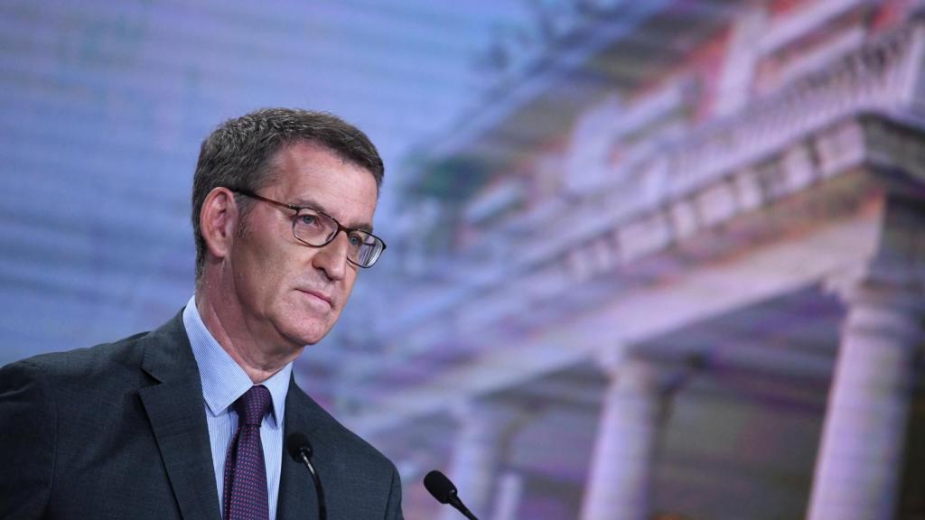 Alberto Núñez Feijóo, durante la presentación del programa del PP.
