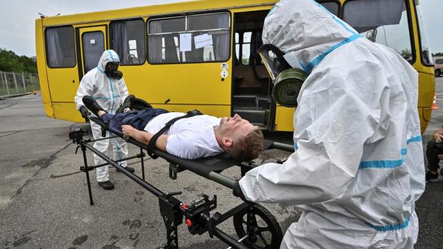 Simulacro antirradiación en caso de un posible ataque a la central de Zaporiyia