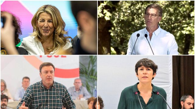 Yolanda Díaz, Alberto Núñez Feijóo, Valentín González Formoso y Ana Pontón