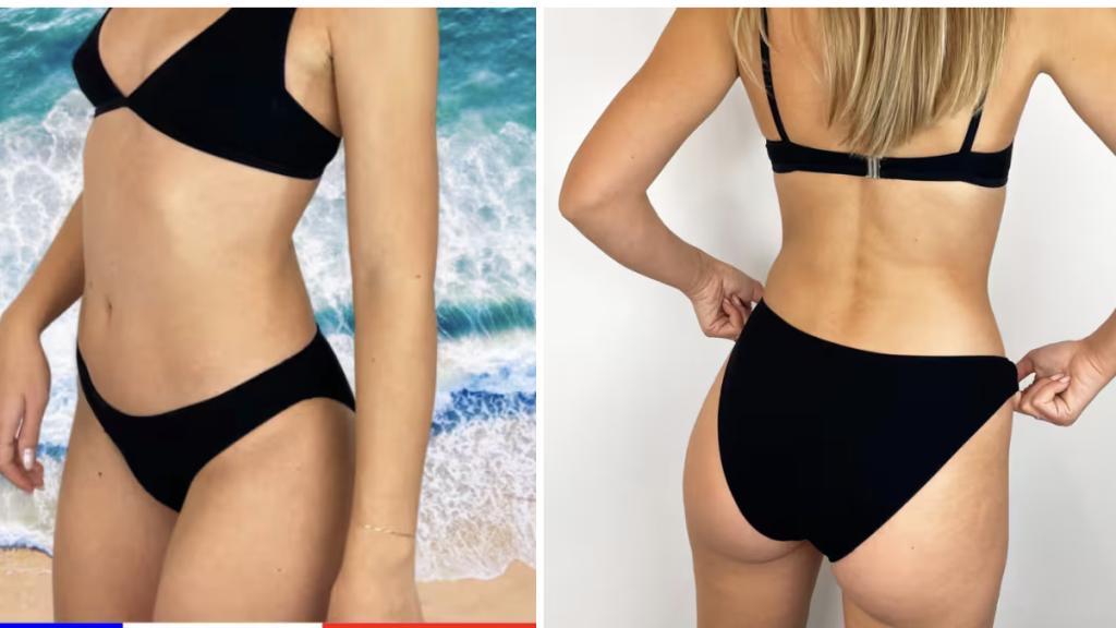 Braguita bikini mujer menstrual.