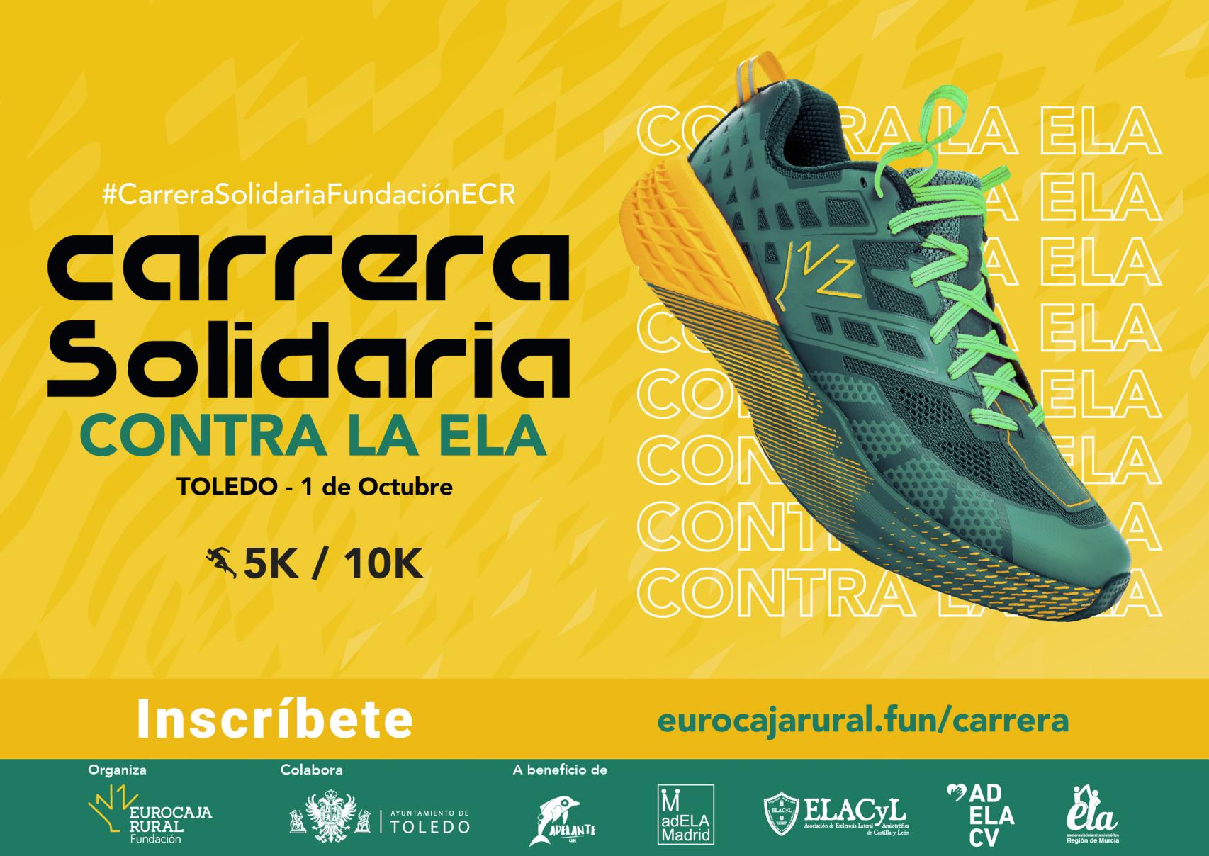 Cartel de la carrera solidaria contra el ELA organizada por Eurocaja Rural