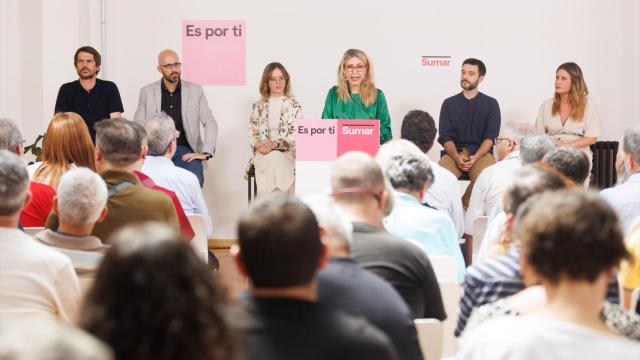María Eugenia Rodríguez Palop, Alejandra Jacinto,  Ernest Urtasun, Elizabeth Duval y Pablo Bustinduy en la presentación del programa electoral de SUMAR.