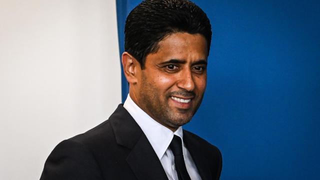 Nasser Al-Khelaifi, durante la presentación de Luis Enrique como nuevo entrenador del PSG