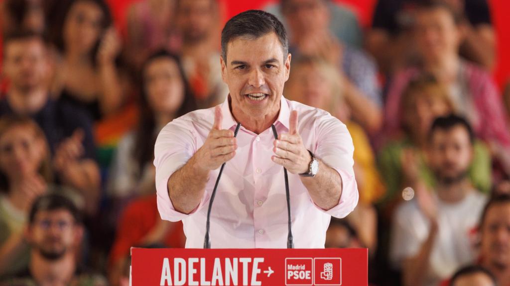 El presidente del Gobierno y candidato del PSOE para el 23-J, Pedro Sánchez, este jueves en el acto de arranque de campaña en Madrid.