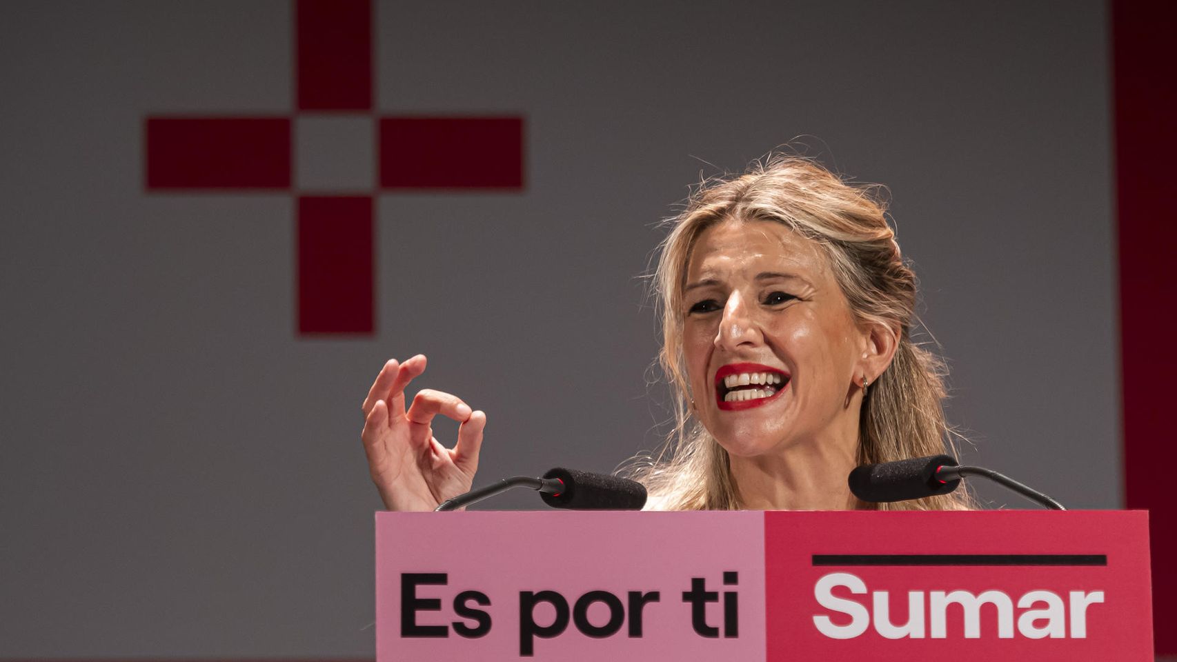 Yolanda Díaz, candidata de Sumar a la presidencia del Gobierno,  participa en un mitin celebrado el pasado miércoles.