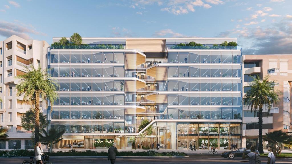 Infografía del diseño de Ortiz.Leon para el edificio de Merlin Properties en Málaga.