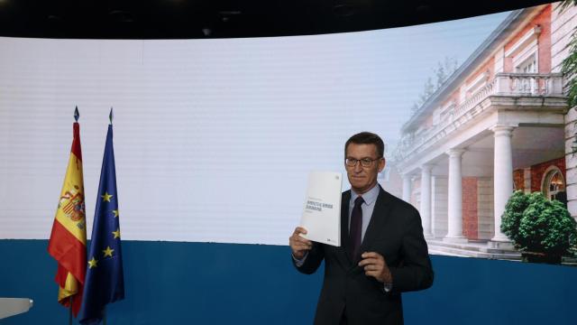 Alberto Núñez Feijóo en la presentación del programa del PP.