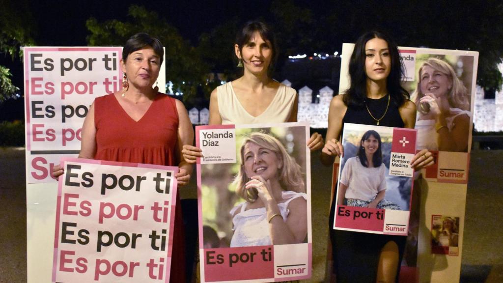 Pegada de carteles de Sumar en Toledo.