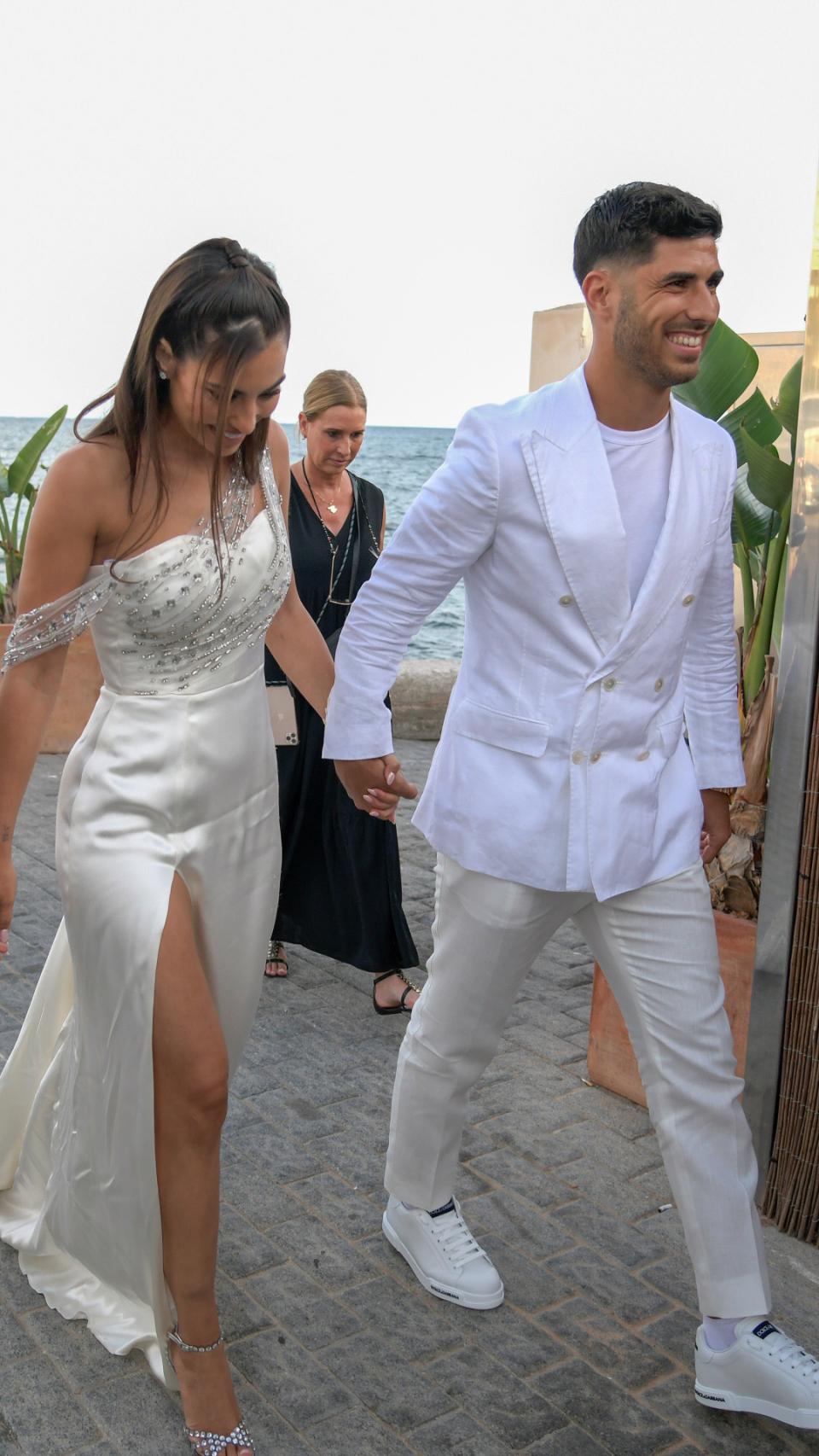 La pareja llega al Purobeach Palma.