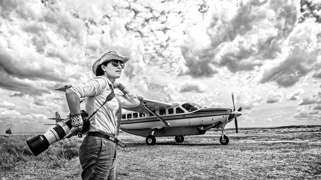 Marina Cano en uno de sus viajes a Masái Mara, en Kenia