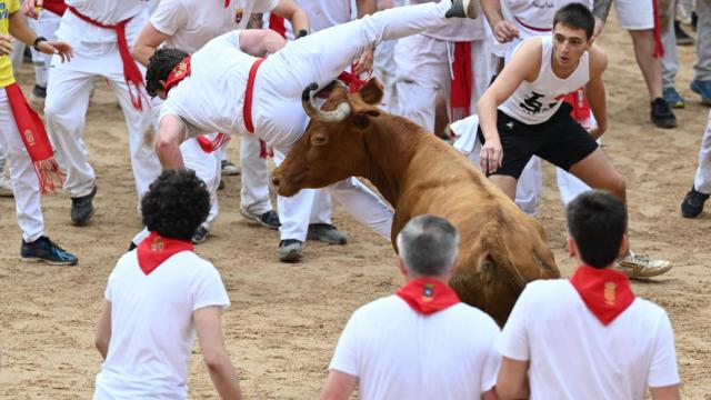 Imagen del primer encierro en los Sanfermines 2023.