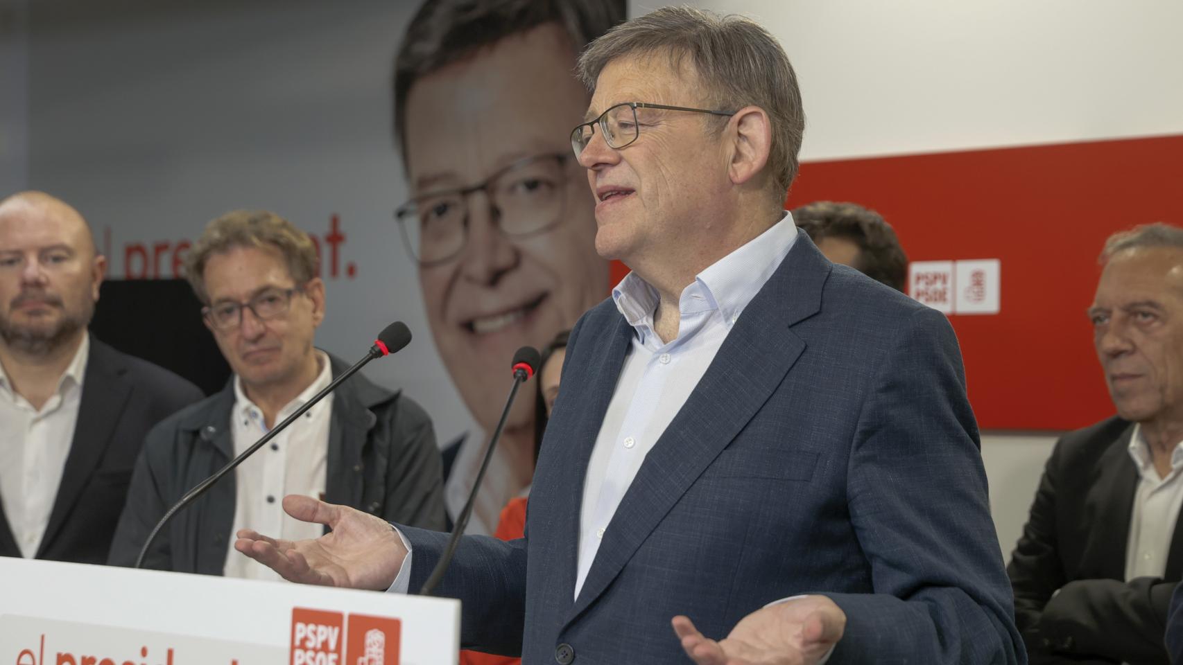 Ximo Puig, la noche electoral del 28-M.