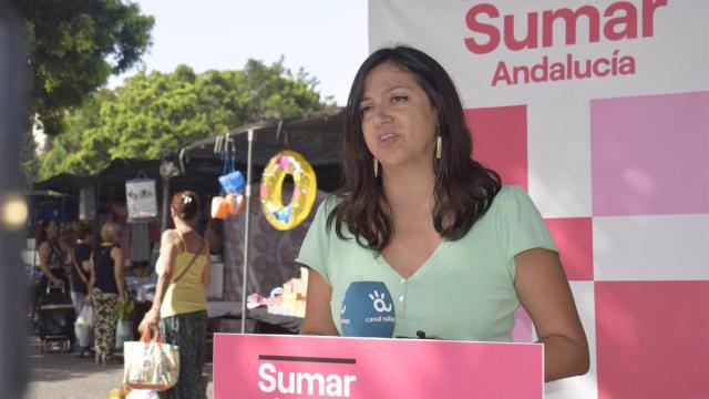 Mar González, en el acto de Sumar en Los Corazones.