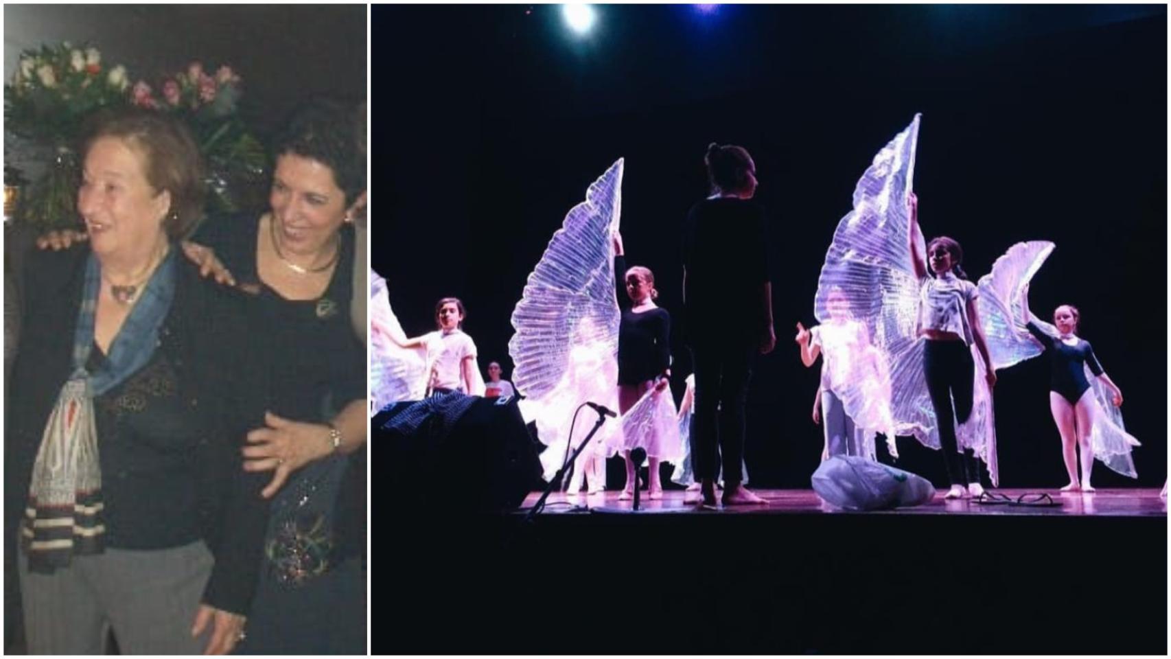 Marina Cobián y María Gloria Casais, fundadoras de Danza Pasiños, y algunas de sus alumnas el día del aniversario.