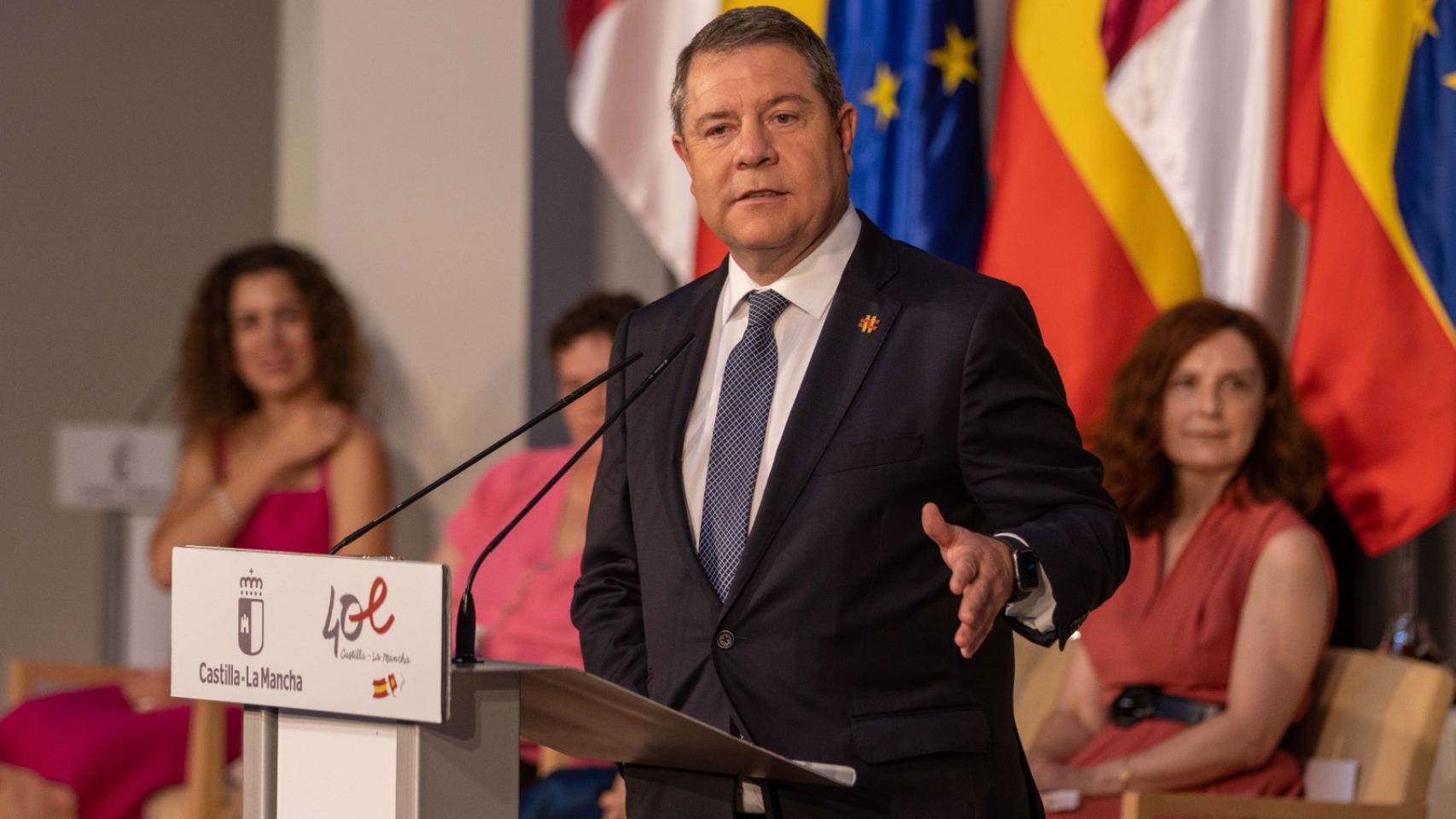 Emiliano García Page, en la toma de posesión de la Presidencia de la Junta