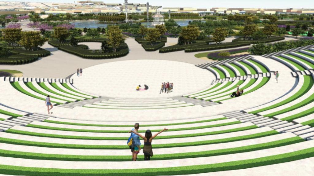 Diseño del anfiteatro al aire libre.