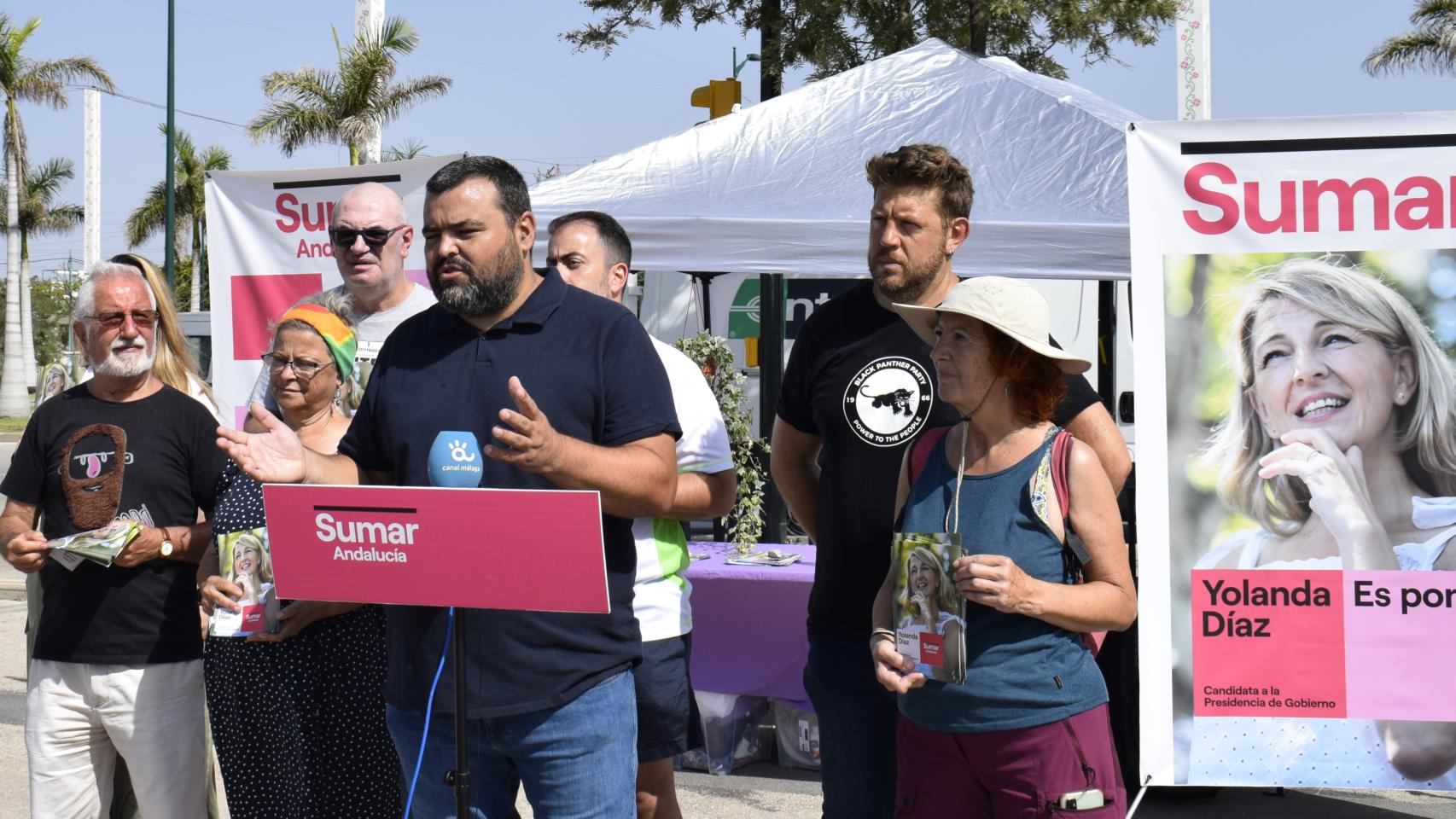 Intervención del número 3 de Sumar por Málaga, Rafael Herrero.