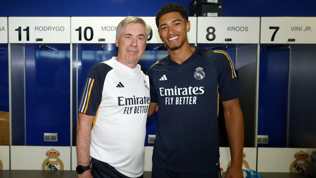 Carlo Ancelotti y Jude Bellingham