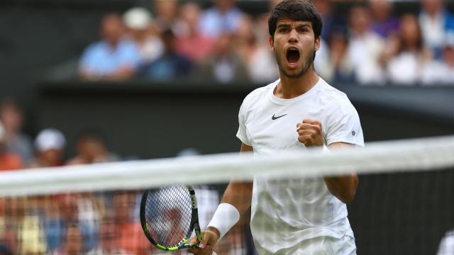 Alcaraz, durante el partido ante Berrettini.