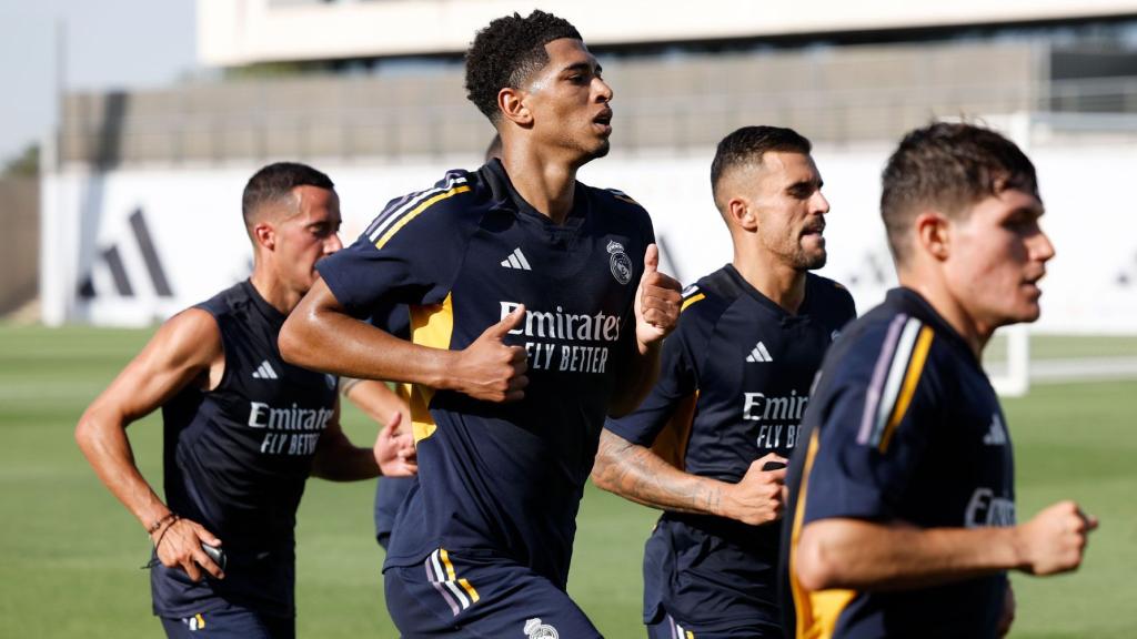 Jude Bellingham, en su primer entrenamiento con el Real Madrid